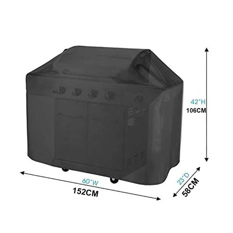 

Black Outdoor Barbecue Dust Cover Waterproof Durable Extra Sun Protection UV