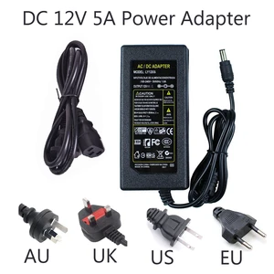 12V 5A Power Supply Adapter AC 110-220V To DC Universal Transformer LED Strip Lights Adapter Lighting Garden Electrical Supplies