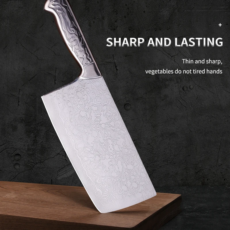 

Нож-Кливер QVZ, кухонный нож шеф-повара, бритва из нержавеющей стали, острый нож для нарезки, нож для измельчения мяса, китайский нож для бутин...