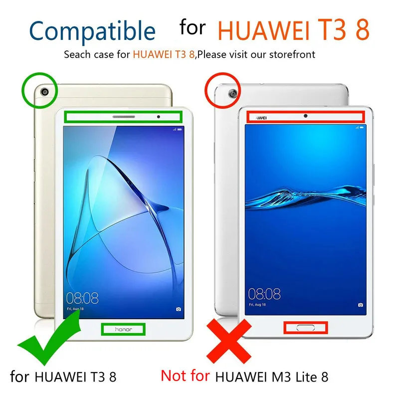 Вращающийся чехол из искусственной кожи для Huawei MediaPad T3 8 0 Honor Play Pad 2 KOB-L09 планшета
