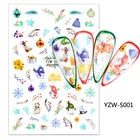 3D Рождественский стикер для ногтей Колокольчик для елки Снежинка слайдеры дизайн наклейки маникюр Дизайн ногтей Декор