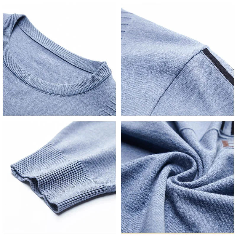 Мужской Хлопковый трикотажный пуловер с круглым вырезом C1033|Джемперы| |