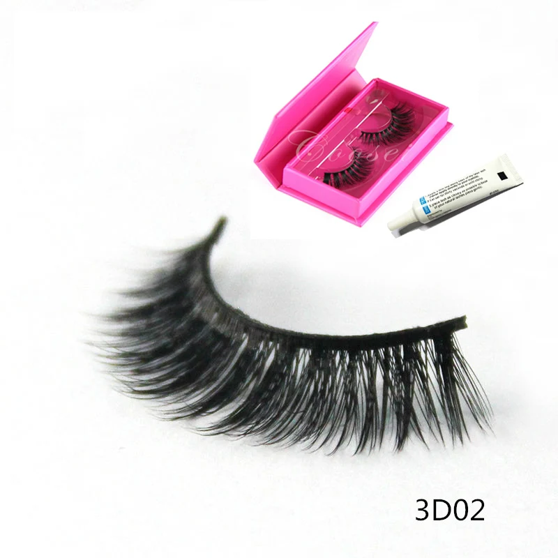 

5Pairs Mink Eyelashes 3d False Lashes Hand Made False Eye Lashes with Free Magnetic Eyelash Packaging Box Glue Eye Makeup