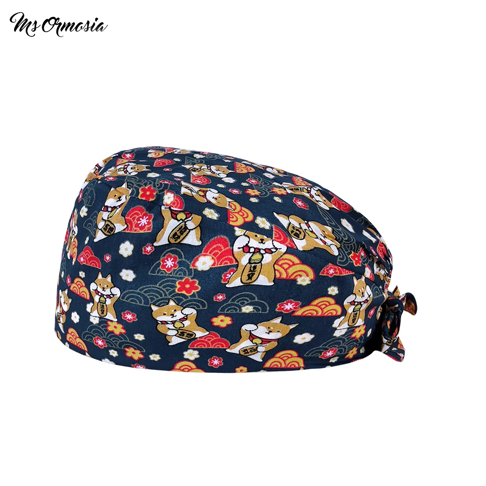 

Регулируемая Шапочка для домашних питомцев унисекс, шапка с мультяшным принтом Lucky Dog, шапка для спасательной станции, для работы в салоне кр...