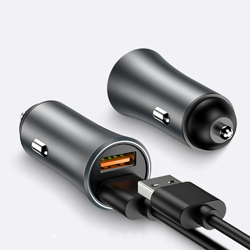 

Зарядное устройство USB для автомобильного прикуривателя 5 в 2,4 А USB QC3.0 автомобильное умное зарядное устройство 2 в 1 быстрая зарядка 30 Вт
