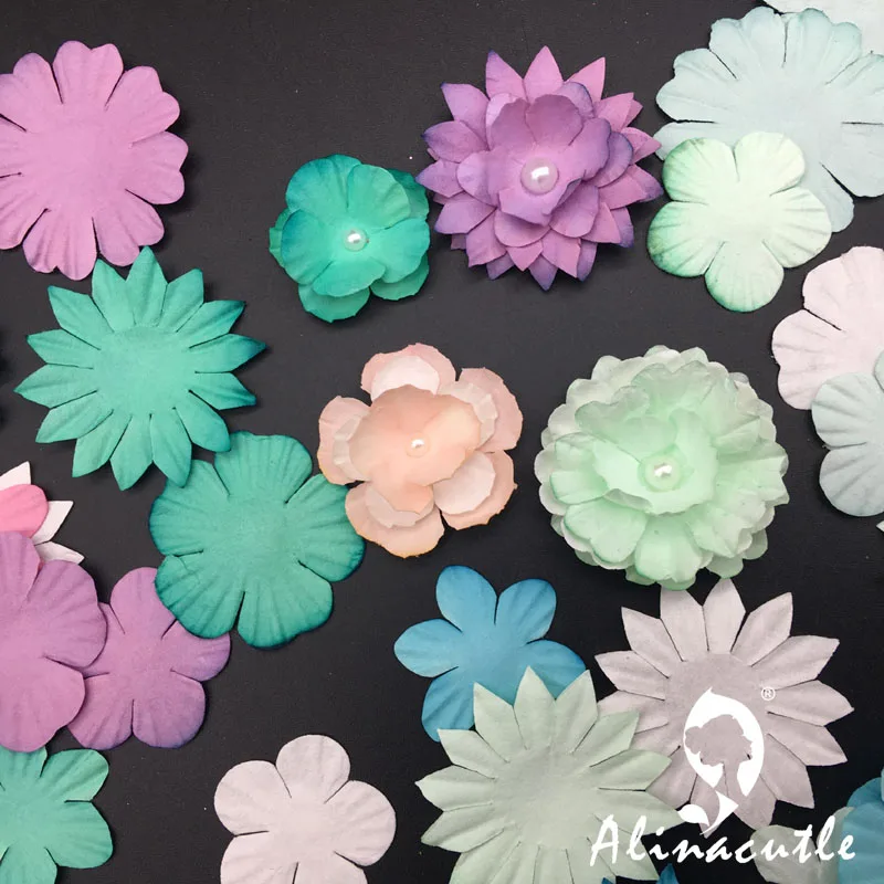 Альбом для скрапбукинга цветы из смолы 90 шт.|Крафт-бумага| |