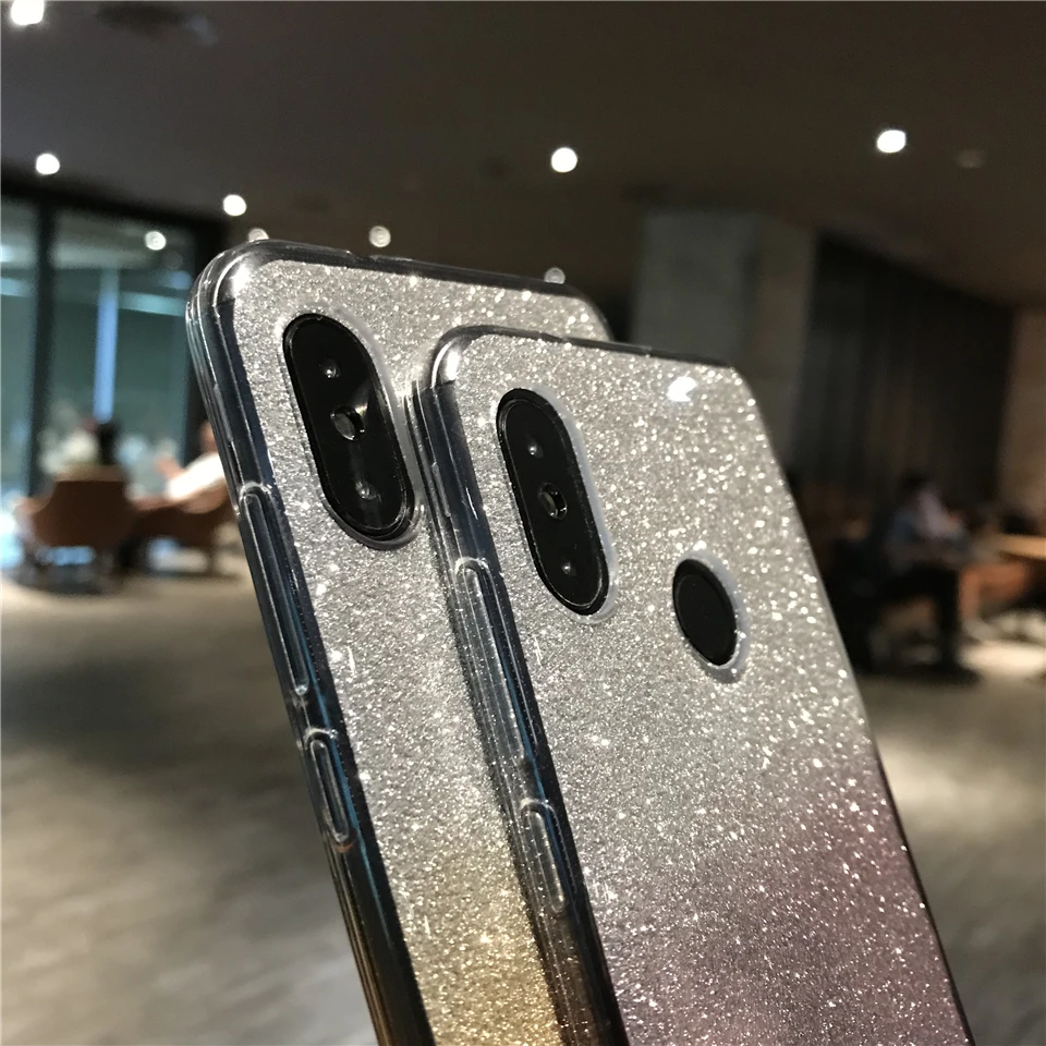 Glitter Gradient Case For XiaoMi 9 SE 8 Lite A3 A2 A1 6 5S 5 Cover TPU Soft Bling for RedMi K20 Pro Note 7 7A 6A 5A 4A 4X |