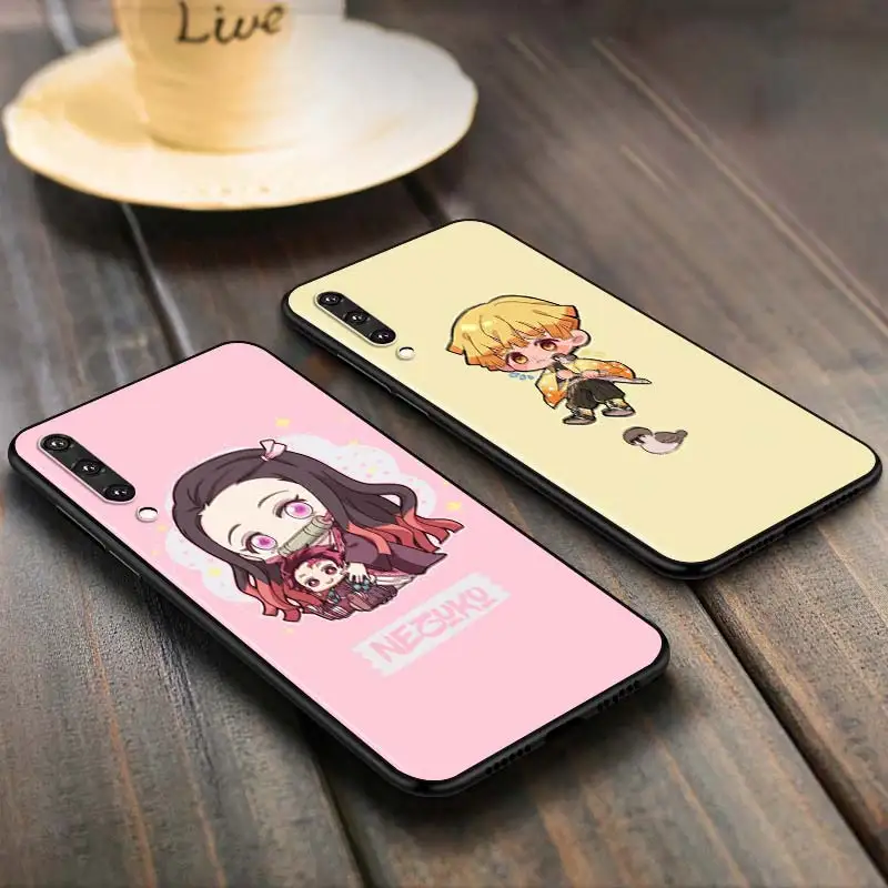

Anime Demon Slayer Anti-fall Phone Case for Samsung Galaxy A90 A80 A70S A60 A50S A40 A20E A20 A10S Soft Black Cover