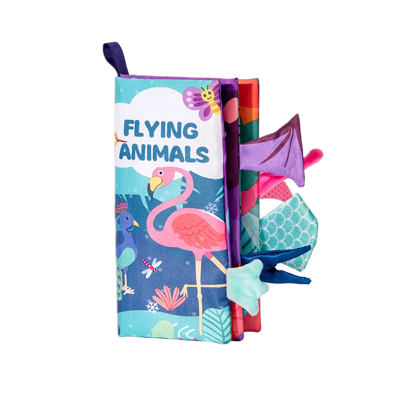 

Infant Baby Book Learning Educational Toys 3D Animal Tail Cloth Book For Kids Newborn Soft Fabric Activity Quiet Children Books