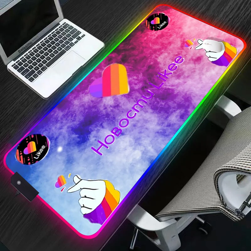 

RGB cartoon Likee fashion app Mouse Pad Large Gaming Computers Gamer Large Mouse Mat Accessories Mousepad XXL Mause Pad Keyboard