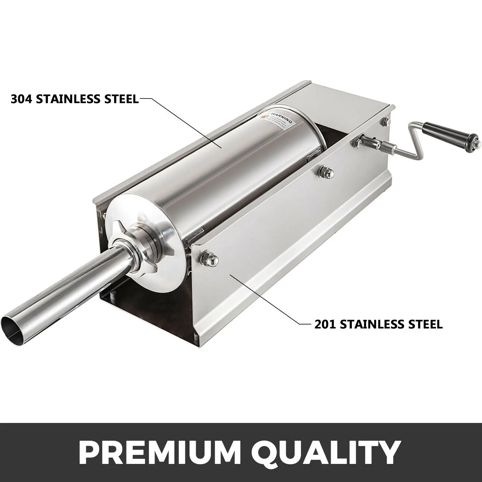 VEVOR 3L 5L 7L 10L Manual Horizontal Sausage Filler Stuffer Machine Food Processor 304 Stainless Steel for Restaurant Commercial