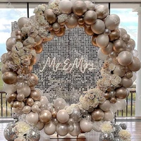 165pcs mrmrs balloons arch doubled pearl coffee ballon garland kit champagne transparent globos wedding party decor supplies
