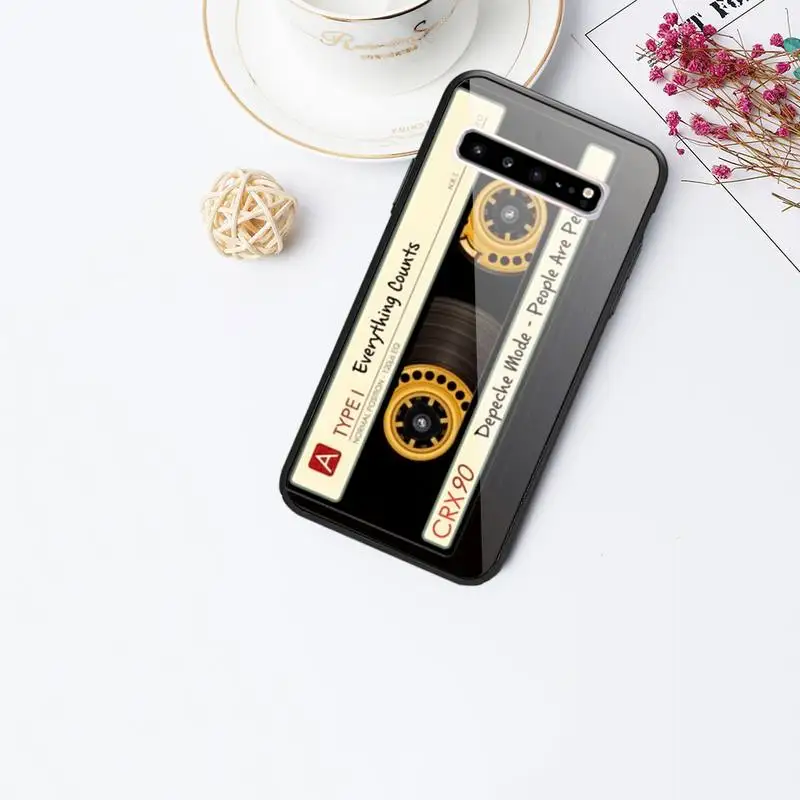 

Retro Audio Cassette Tape For Galaxy Tempered Glass Cases Apply To S10 S9 S8 S7 S6edge Plus TPU Cover