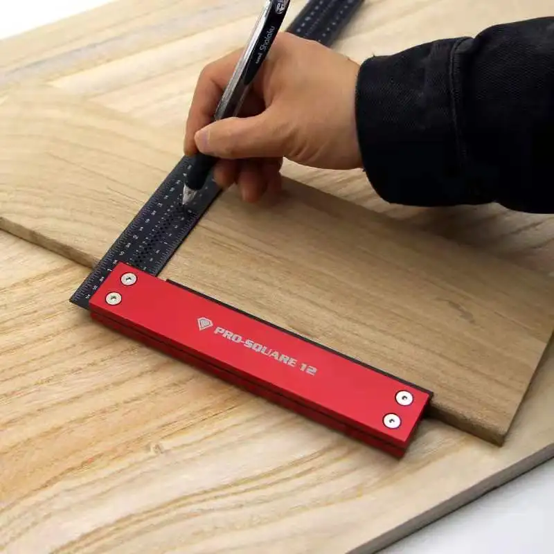 

Precision Square Woodworking Scriber Dual Scales L Type Metric British System Hole Positioning 90 Degree Scribing Tool