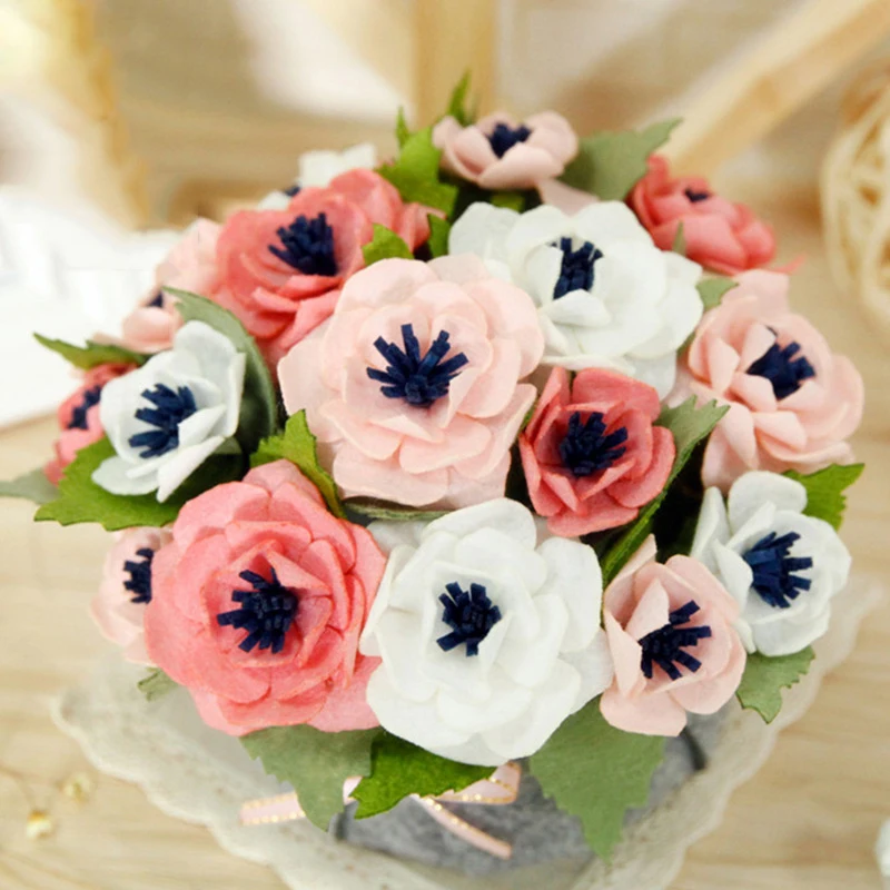 Букет цветов из эмуляции 17x21 см фетровая ткань ручной работы художественные