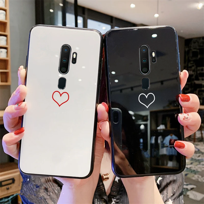 

For Xiaomi Redmi 8 8A Note 8 Pro S2 K20 Case blank love Heart Hard glass soft Silicone Cover For Xiaomi Redmi Note 8 k20 Pro