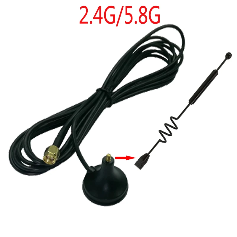 Eoth 20pcs 2.4G 5.8G LTE Antenna 12dbi SMA Male Connector Aerial 698-960/1700-2700Mhz IOT magnetic base 3M Clear Sucker Antena
