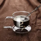 Простая стеклянная чашка кофейная посуда с двойными стенками Стеклянная чашка ложка подарки горячие прозрачные кружки в европейском стиле