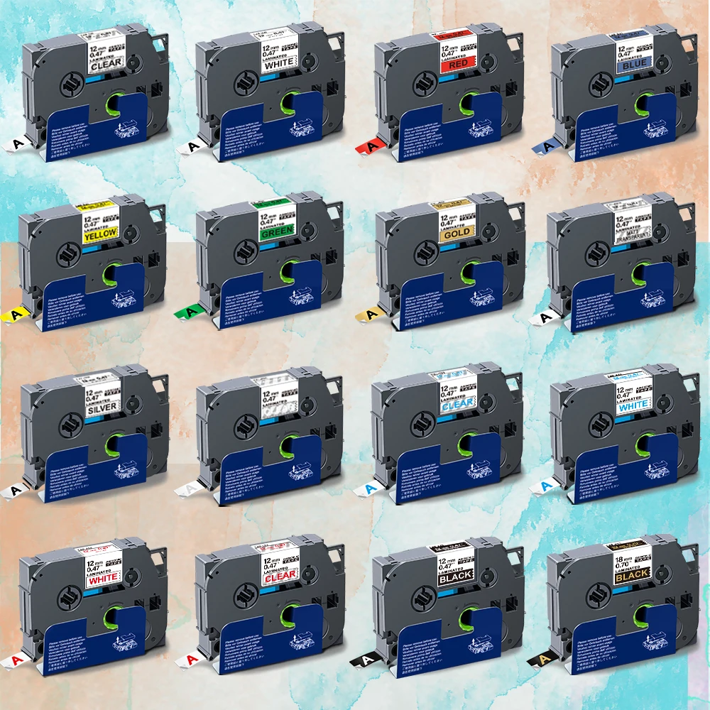 

Absonic 21Colors Label for 231 Brother 221 241 251 S231 Laminated Tape Ribbon Compatible for Brother PT-1000 PTH110 Label Maker