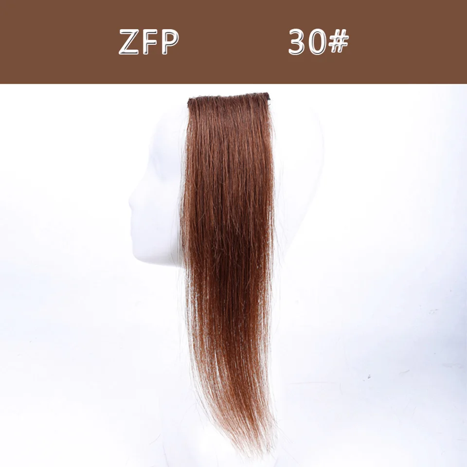 SalonChat, 8 дюймов, 12 дюймов, 16 дюймов, Remy, на заколках, 1 штука, 2 клипсы, человеческие волосы для наращивания, 50 г, на заколках, волосы на заколках, натуральный цвет, коричневый цвет - Цвет: #30