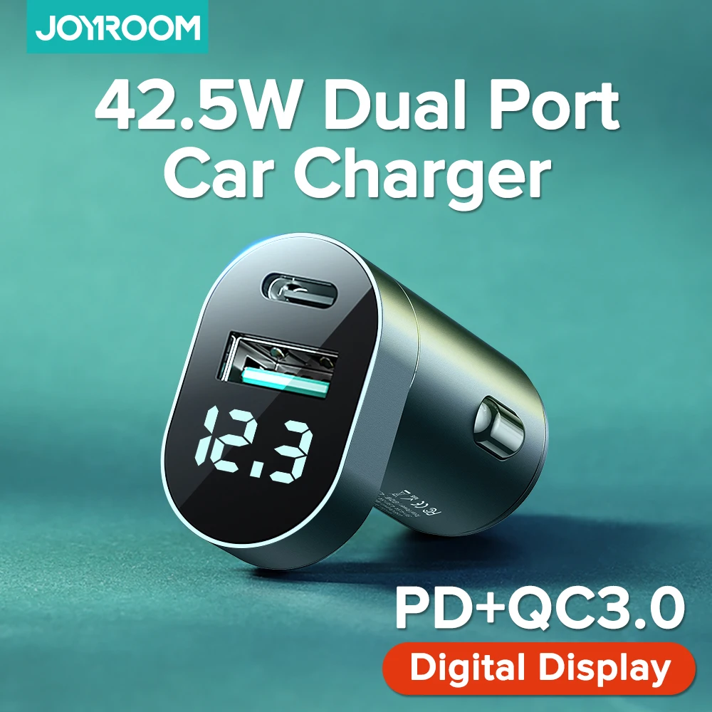 

Joyroom 42.5W Car Charger Mini USB Fast Charger With QC 3.0 PD3.0 Quick Charge Type C PD Charger For iPhone 12 Huawei Redmi