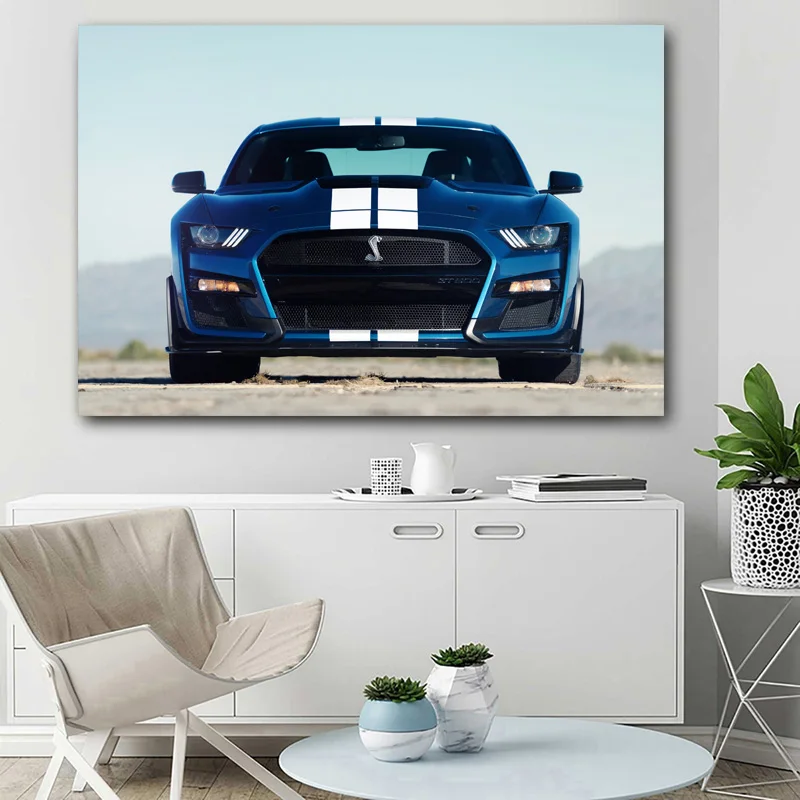 Самодельная картина в рамке автомобили Mustang Shelby GT500 мышечные плакаты и принты