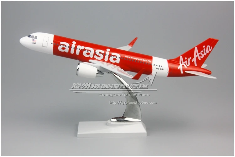 

AirAsia Airbus A320 Shark Wing HS-BBI Plastic Simulation Assembly Aircraft Model 19cm for Adult and Kids