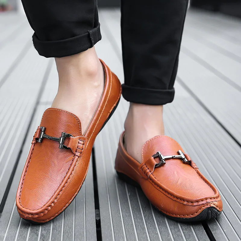 

Best Selling Leather Shoes Men Luxury Brand Casual Slip On Men Shoes Comfortable Loafers Man Footwear Fashion Men Driving Shoes