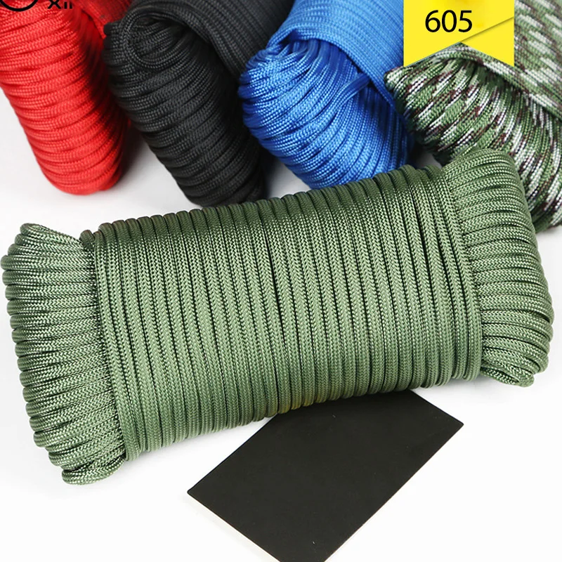 

50m Camping Lanyard Paracord Equipment Safe Catch Bow Ropes Mountaineering Tree Climbing Survival Auxiliary 9 Core Saving Rope
