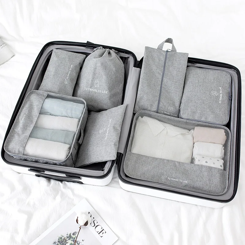 Travel Storage Bag 7-piece Suit Convenient Oxford Cloth Simple Clothing Sorting Storage Bag Finishing Bag