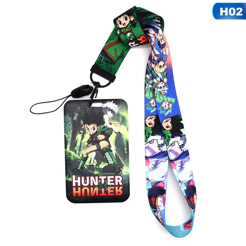 

Anime Hunter X Hunter Keychain Lanyards Id Badge Holder ID Card Pass Gym Mobile Phone USB Badge Holder Key Strap Card Cover
