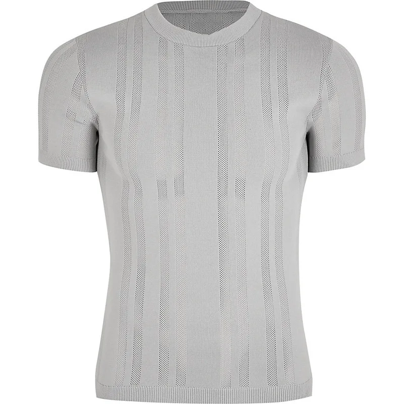 

Puimentiua Summer Solid Color Men's Casual Fashion T-shirt Round Neck Cool and Lightweight Slim Fit Muscle Man's T-shirt Fitness