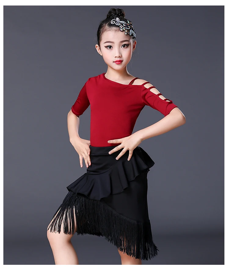 Комплект из 2 предметов черное красное платье для латиноамериканских танцев