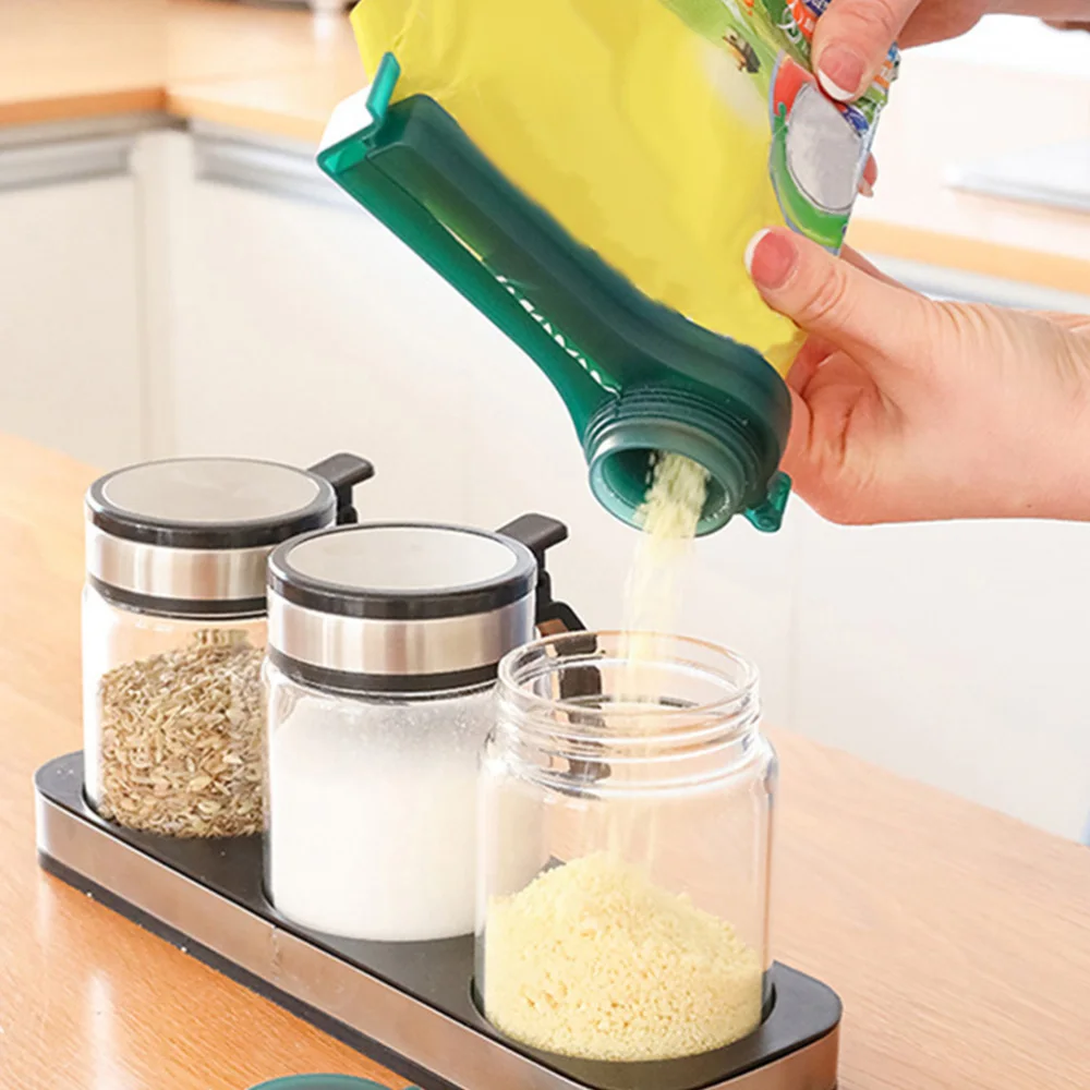 

1 Set 4pcs Reusable Seal Pour Food Storage Bag Clips Food Sealing Clamps (Green)