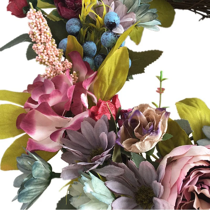 

16 Inch Peony Simulation Holiday Wreaths,Artificial Wreath,Door Backdrop Ornaments, Home Decorate Wedding Decoration