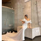 Eightree Элегантное Длинное Платье-русалка в виде сердца в стиле бохо, свадебные платья для девочек платье для новорожденных с буфами на плечах, принцесса, свадебные платья, Vestidos De Novia