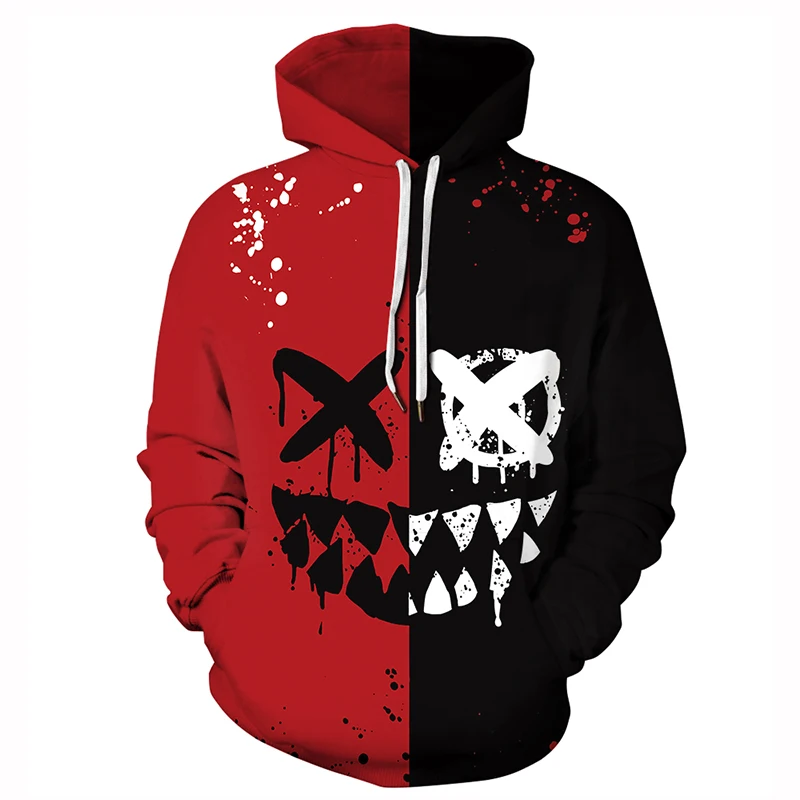 

New Funny Xx-xo Devil Smiley Face Men's /Women's Hoodie 3d Printing Fashio Hoodie Fashionable Street Pullover Plus Size Hoodies