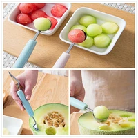 2 in1 dual head fruit watermelon ice cream spoon baller scoop ball digging device stainless steel carving knife kitchen tools