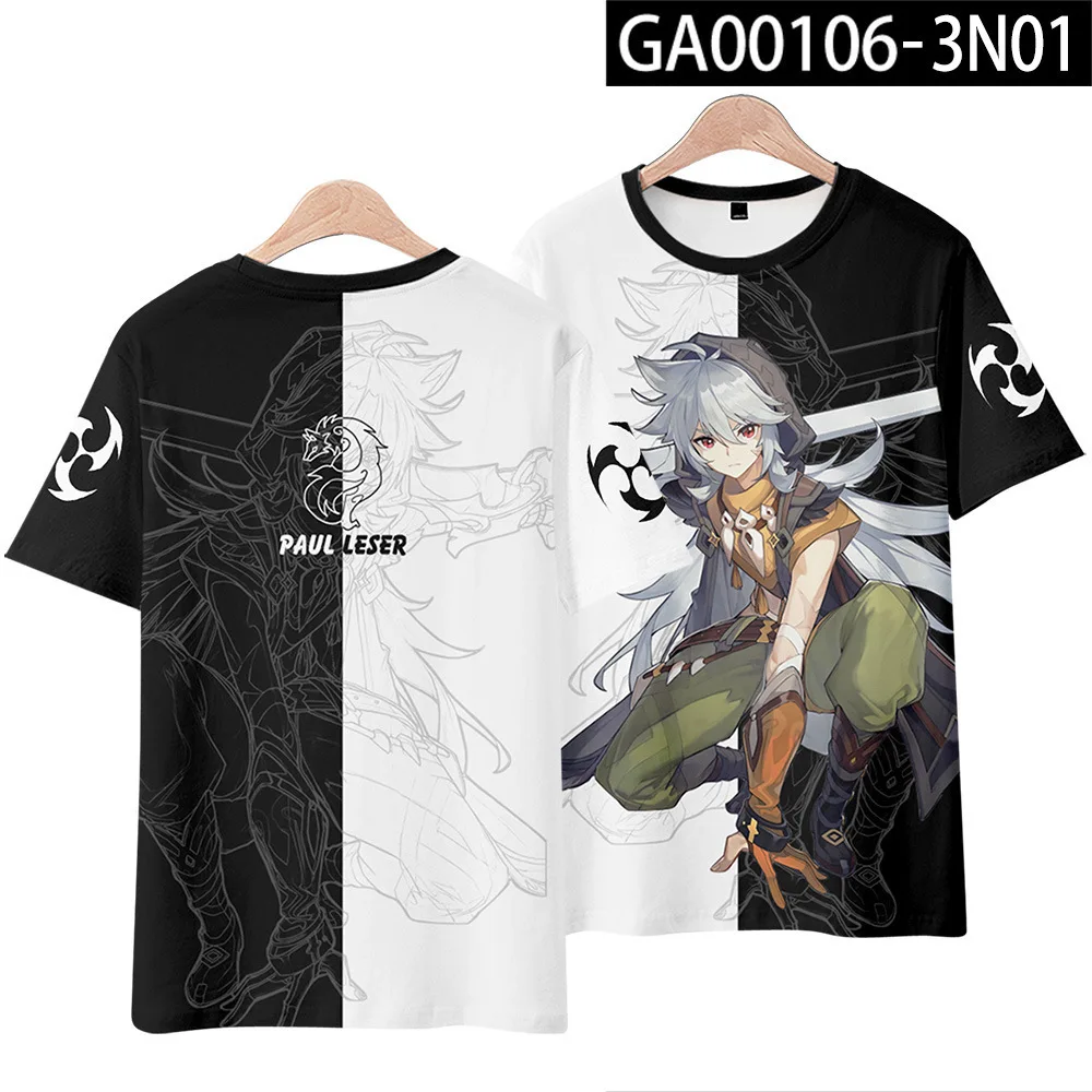 

New 2021 Arrival Genshin Impact 3D T shirt Summer Harajuku 3D Print T shirt student personality Breathable Fashion shirt Clothes