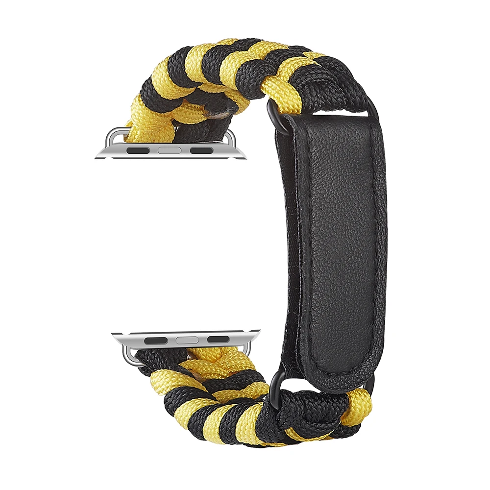 

Velcro Watchband for Apple Watch Band Woven Nylon Paracord Lifesaving Wristband for iWatch SE 65 4 3 2 1 38mm 40mm 42mm 44mm