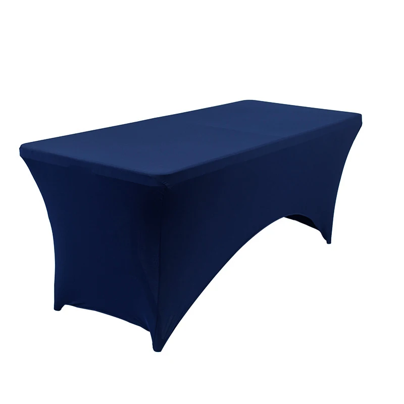 Navy Blue Прямоугольный высокоэластичный чехол для стола из спандекса, эластичная длинная Скатерть для свадьбы, дня рождения, вечерние украшения для отеля - Цвет: Navy Blue