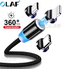 Магнитный кабель OLAF 1 м Micro usb кабель для Samsung S9 S10 USB Type C кабель для iPhone X 8 7 11 Pro USB C Магнитный зарядный кабель