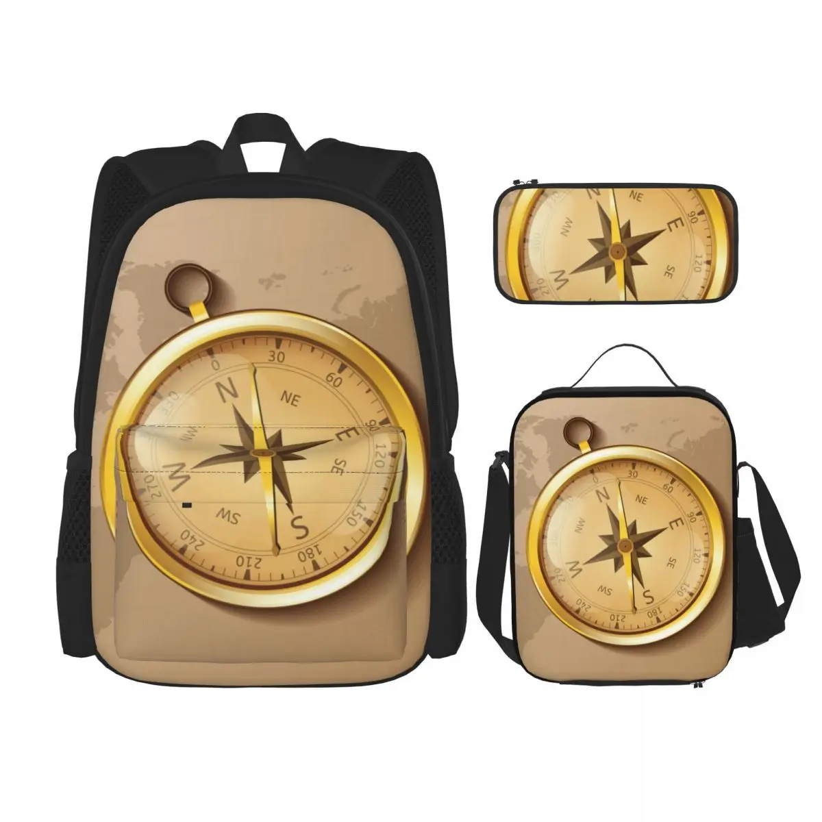

3 Set Backpack 2021 Vintage Travel Map Backpack Shoulder Bags School Bag Mochilas Student Backpack