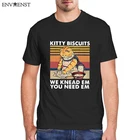 Kitty Biscuits We Knead Em You Need Em футболка унисекс для мужчин и женщин Классическая мужская рубашка с рисунком котенка для выпечки Винтажные хлопковые футболки