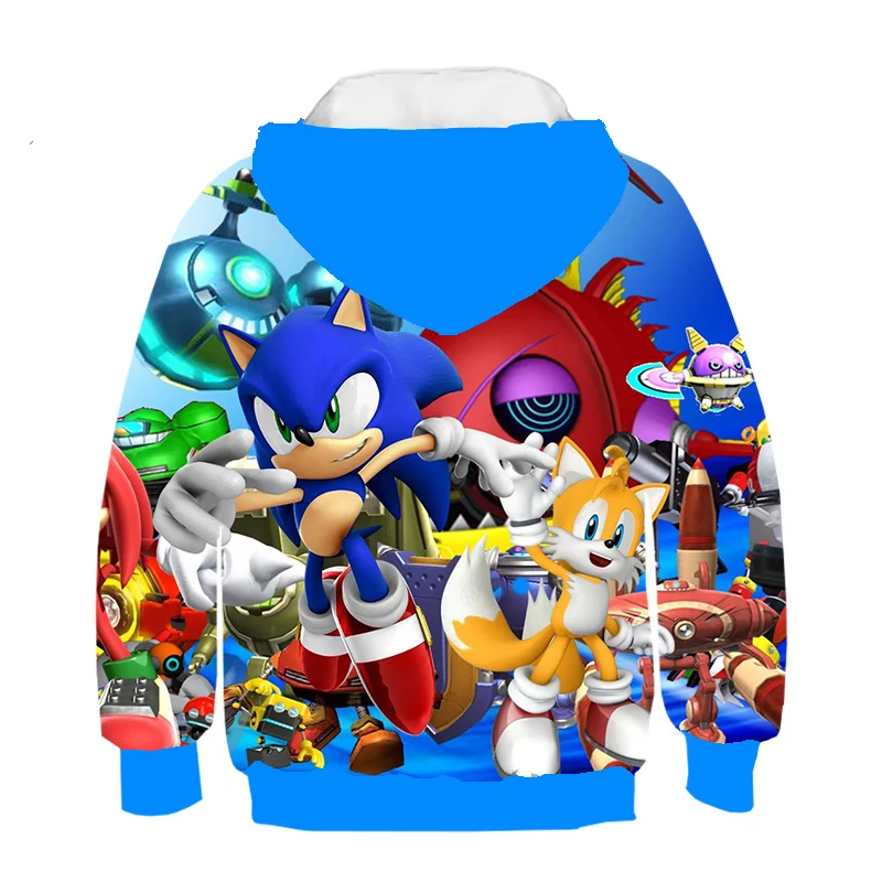 

2020 Autumn winter Anime Super Sonic 3d Hoodies Children Pullover Cartoon Sweatshirt boys and girls Hoodies Hot Sale Sonic