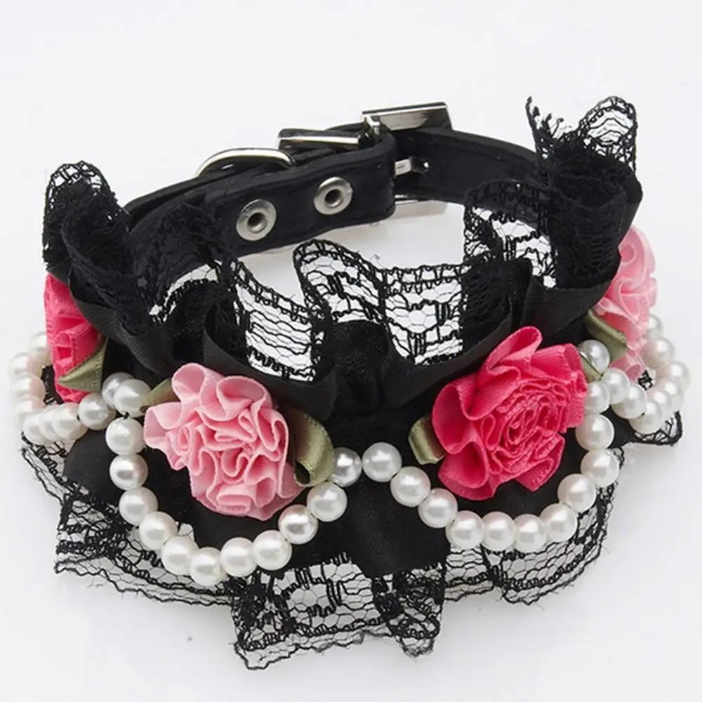 Ошейник кружево для собак и кошек 1 шт. цветок роза ошейник модные ошейники из