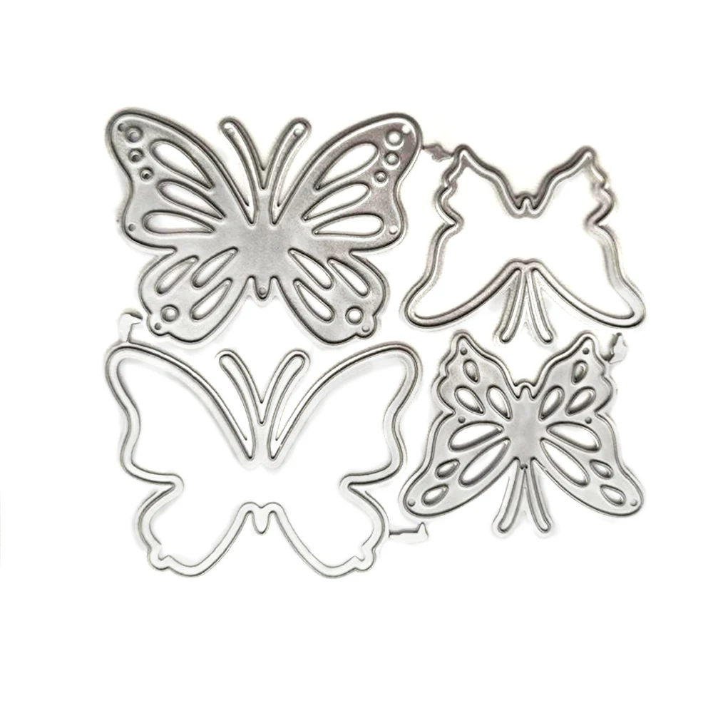 4PCS/Lot Butterfly Metal Cutting Dies DIY Cards Stencils Photo Album Embossing Paper Making Scrapbooking Card Mold Crafts Dies images - 6