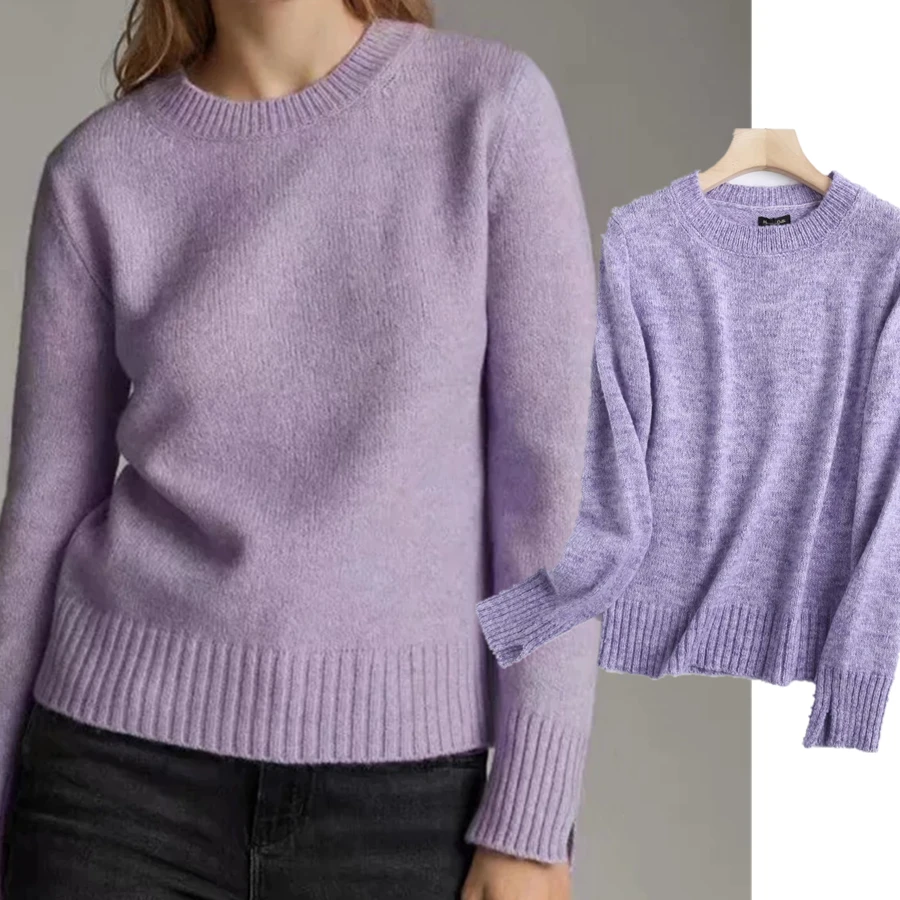 

Elmsk 2021 Winter Sweaters Women Pull Femme England Office Lady Fashion Simple O-neck Wool Warm Sweaters Women Pullovers Tops