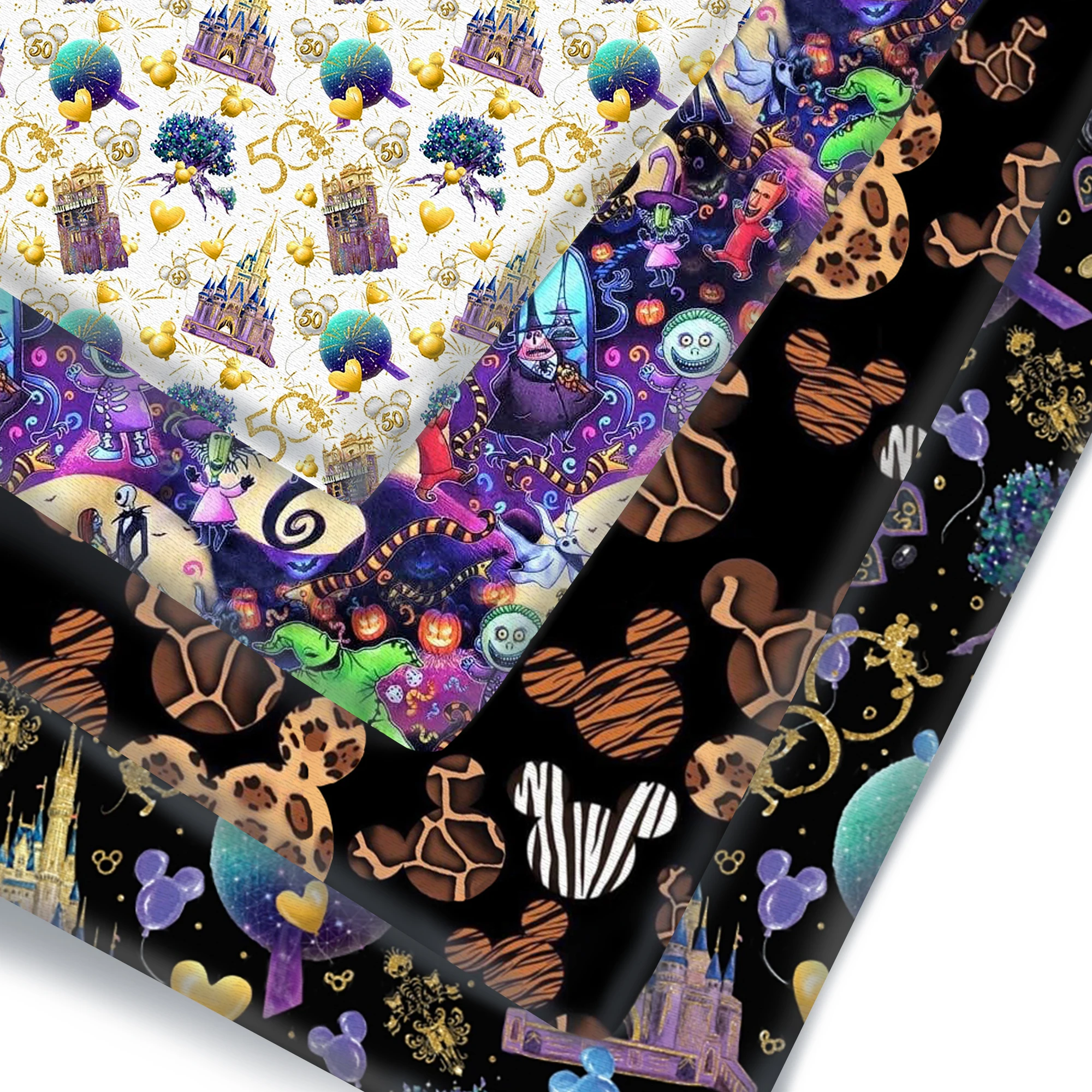 Половина ярда 100 чистая хлопчатобумажная ткань замок воздушный шар с мультяшным