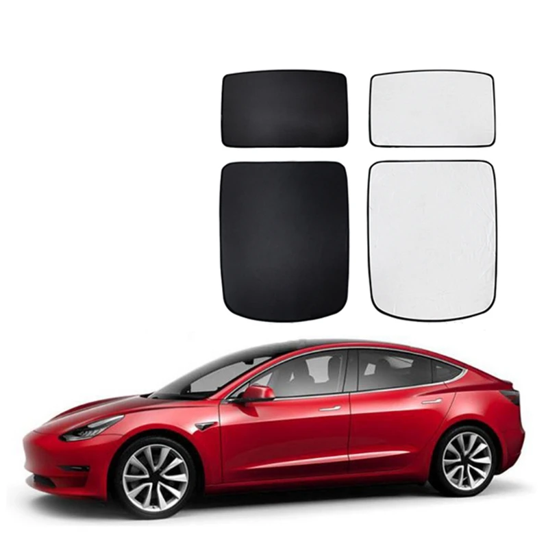 

Car Front Rear Full Sunroof Sunshade Uv Rays Protection Window Shade with Heat Insulation Film for Tesla Model 3